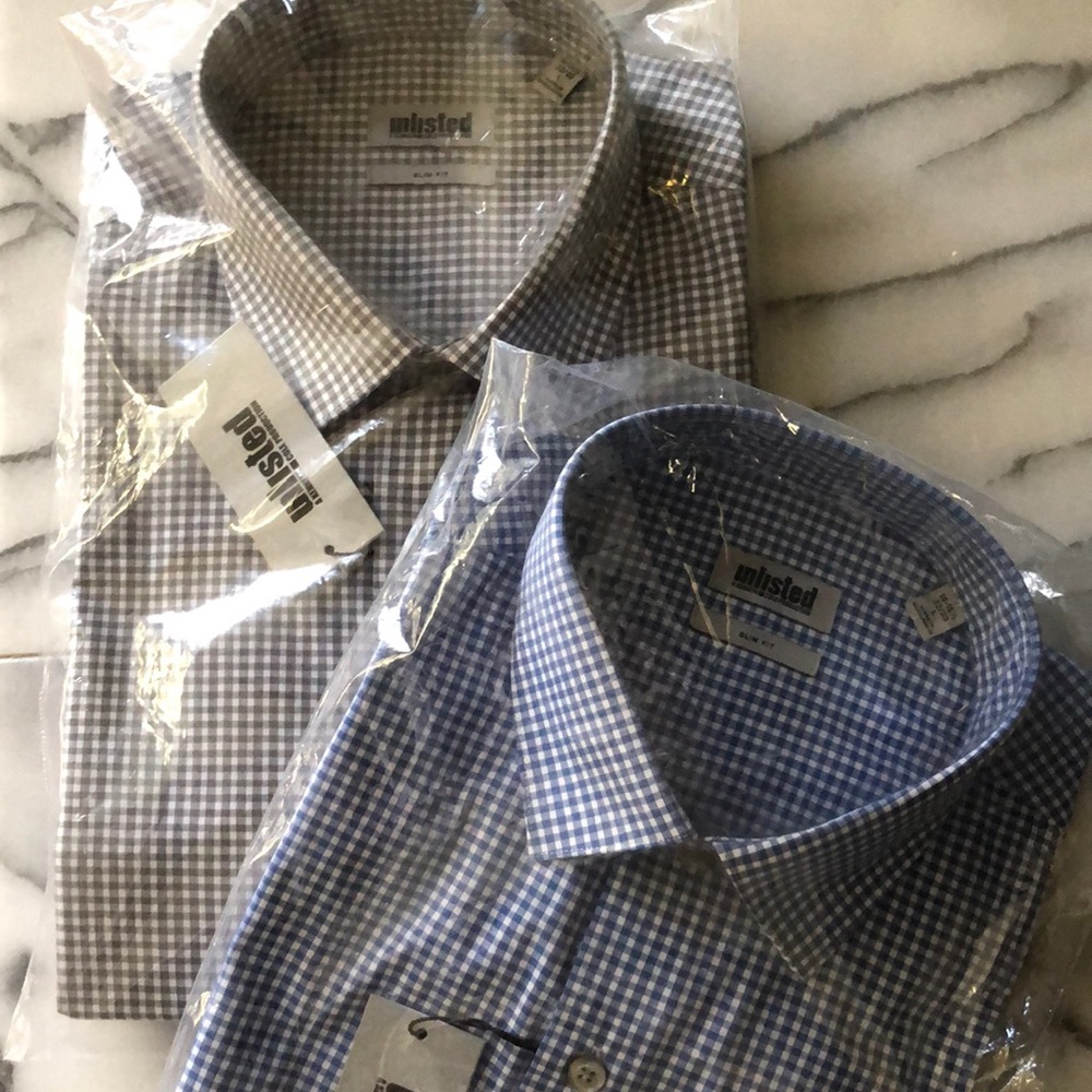 Two Slim Fit Checked L/S Shirts